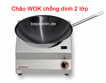 Wokpfanne-Inox Ø 38,5 cm, Chảo chống dính -für Induktion & Gasherd- Antihaft-Wok